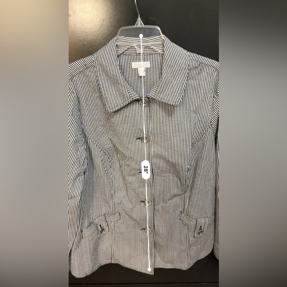 Preppy Women’s Navy Seersucker Jacket Size 1X - Picture 3 of 4